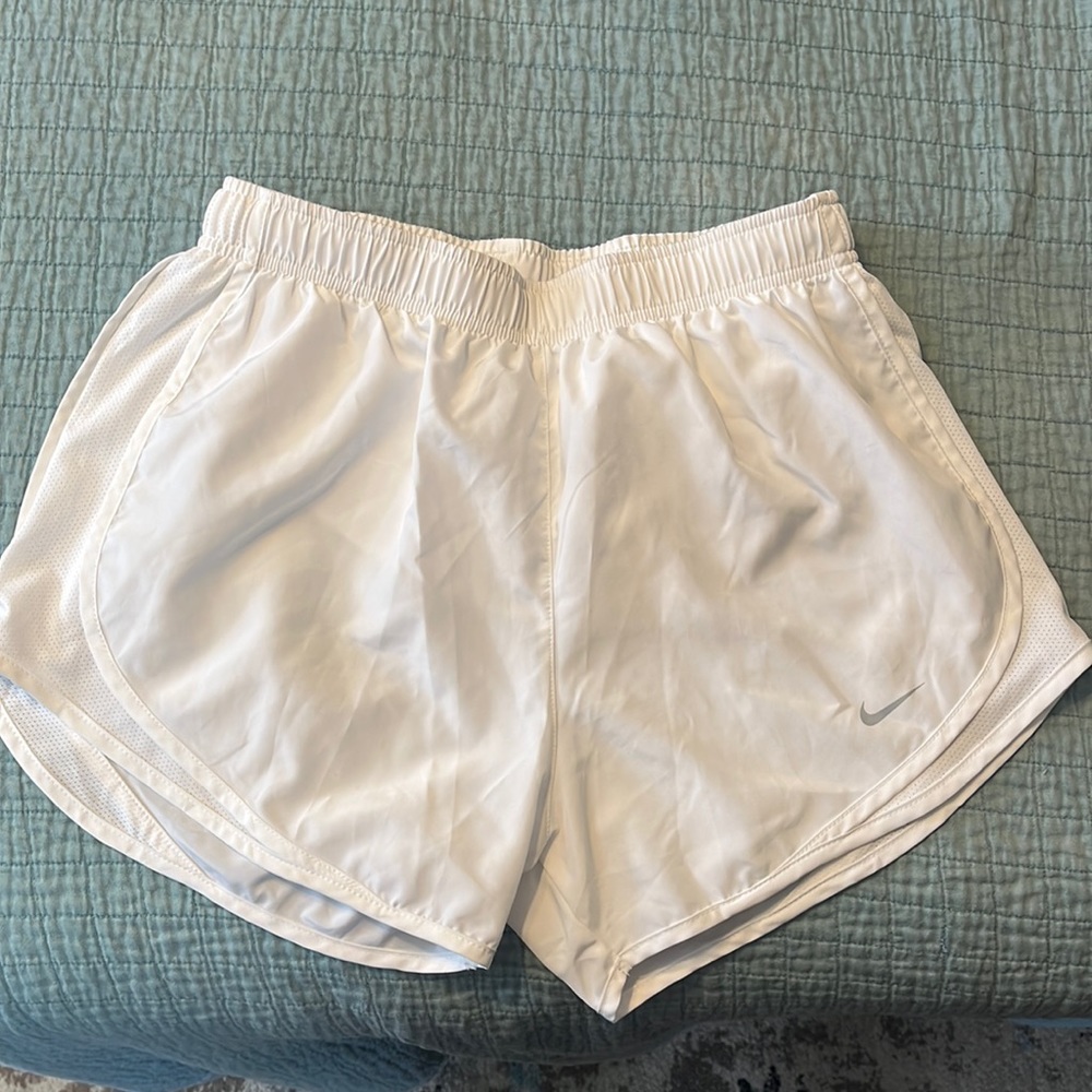 White Nike shorts